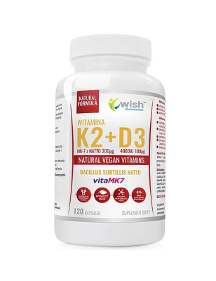 WISH WIT.K2 vitaMK7 200mcg+D3 100mcg 4000IU-120ka