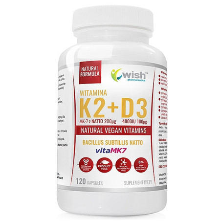 WISH WIT.K2 vitaMK7 200mcg+D3 100mcg 4000IU-120ka