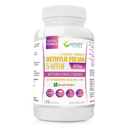WISH METHYLO FOLIAN 400mcg WITAMINA B9 - 120kaps