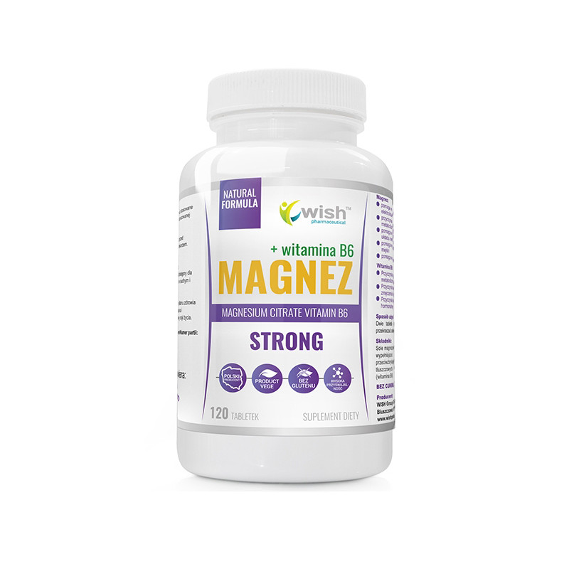 WISH MAGNEZ STRONG + WITAMINA B6 120tabl vege WISH MAGNEZ STRONG + WITAMINA B6 120tabl vege