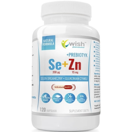 WISH SELEN ORGANICZNY 200mcg+CYNK 15mg+PREB- 120k