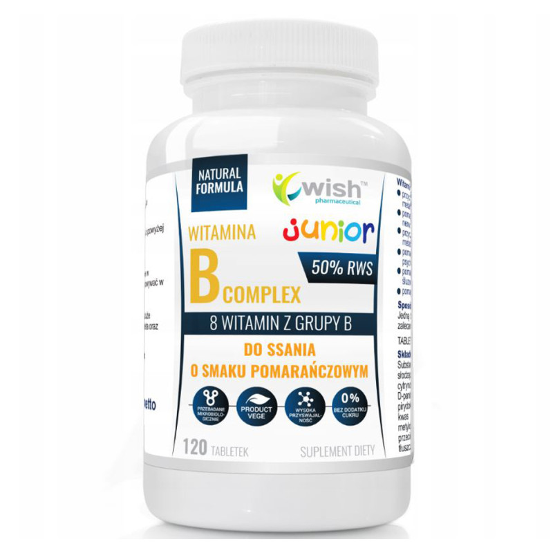 WISH WITAMINA B COMPLEX JUNIOR do ssania -120 tabl WISH WITAMINA B COMPLEX JUNIOR do ssania -120 tabl