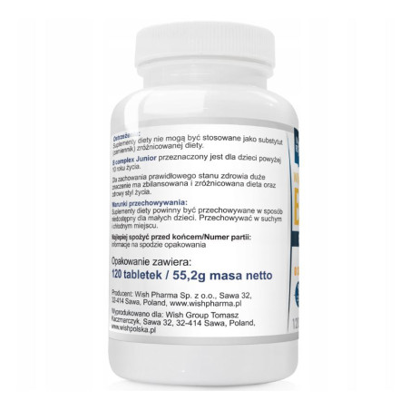 WISH WITAMINA B COMPLEX JUNIOR do ssania -120 tabl