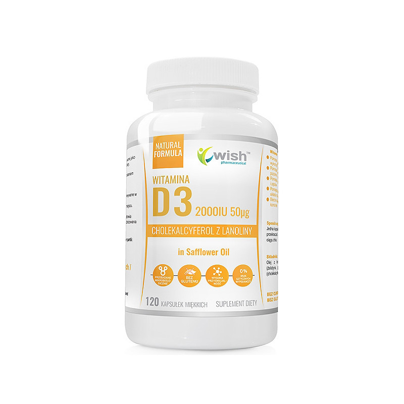WISH WITAMINA D3 2000IU 50mcg - 120kaps WISH WITAMINA D3 2000IU 50mcg - 120kaps