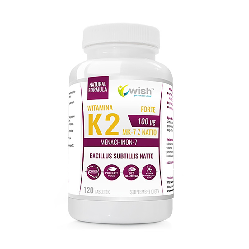 WISH WITAMINA K2 MK-7 z natto 100mcg - 120tabl