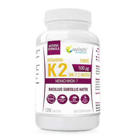 WISH WITAMINA K2 MK-7 z natto 100mcg - 120tabl