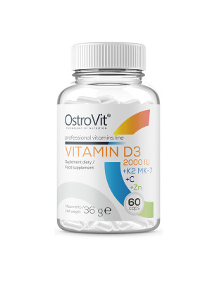 OSTROVIT VITAMIN D3 2000 IU +K2MK-7+C+ZN - 60kaps