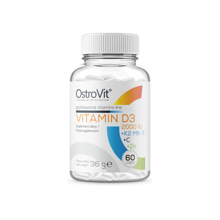 OSTROVIT VITAMIN D3 2000 IU +K2MK-7+C+ZN - 60kaps