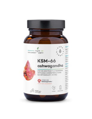 AURA ASHWAGANDHA KSM-66 korzeń 200mg - 120 kaps