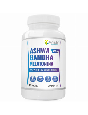 WISH ASHWAGANDHA EXTRACT 666mg+MELATONINA-90tabl