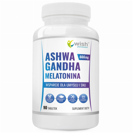 WISH ASHWAGANDHA EXTRACT 666mg+MELATONINA-90tabl