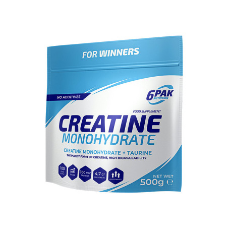 6PAK CREATINE MONOHYDRATE 500g bag