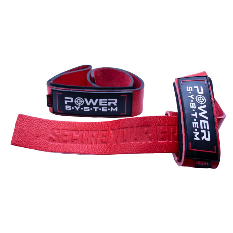 POWER-SYSTEM PASKI LEATHER LIFTING STRAPS-BROWN