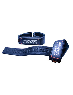 POWER-SYSTEM PASKI LEATHER LIFTING STRAPS-BLACK