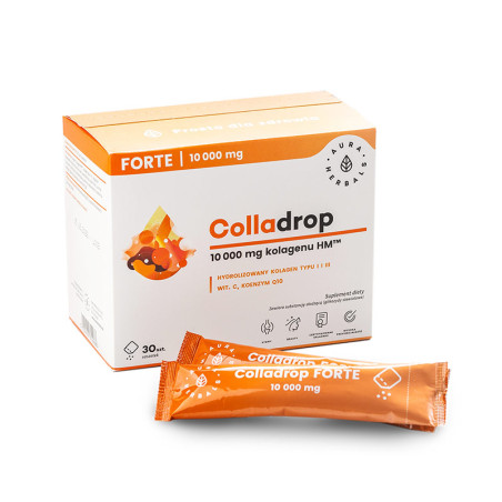 AURA COLLADROP FORTE kolagen morski 10000mg-30sasz