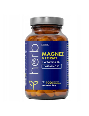 HERB MAGNEZ 4 FORMY + WITAMINA B6 - 100 kaps vege