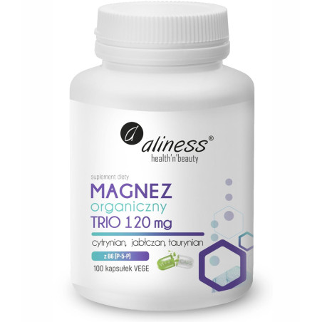 ALINESS MAGNEZ ORGANICZNY TRIO 120mg z B6-100k Veg