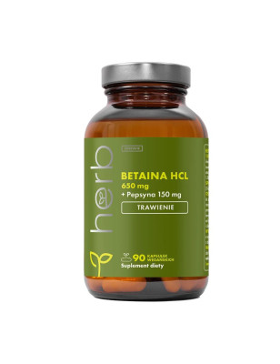 HERB BETAINA HCL 650mg+PEPSYNA 150mg-90kaps vege