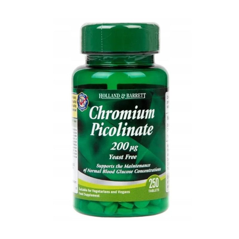 HOLLAND-BARRETT CHROMIUM PICOLINATE 200mcg-250tabl