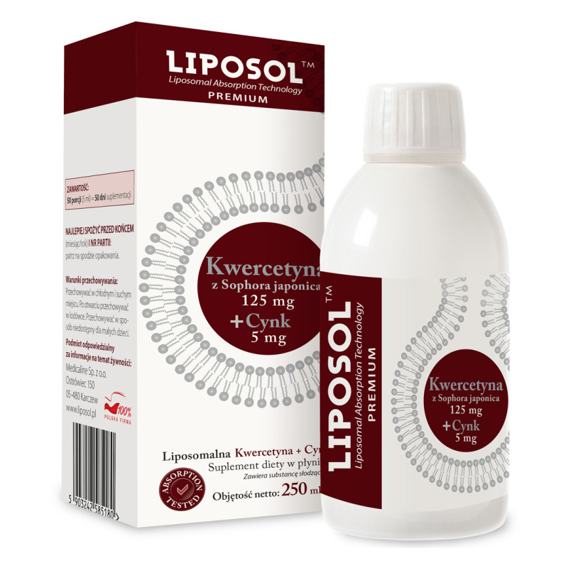LIPOSOL LIPOSOMALNA KWERCYTYNA 125mg+Cynk 5mg-250