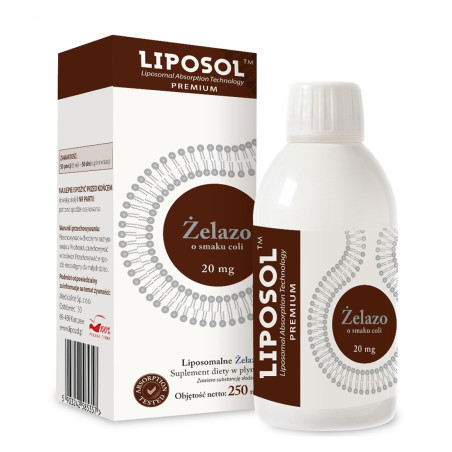 LIPOSOL LIPOSOMALNE ŻELAZO 20mg - 250 ml smak Coli