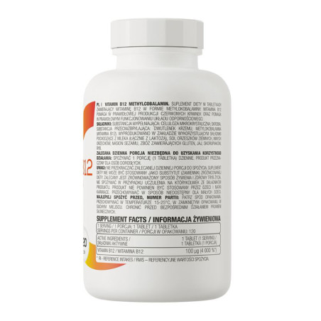 OSTROVIT VITAMIN B12 METHYLCOBALAMIN 100ug-120tabl