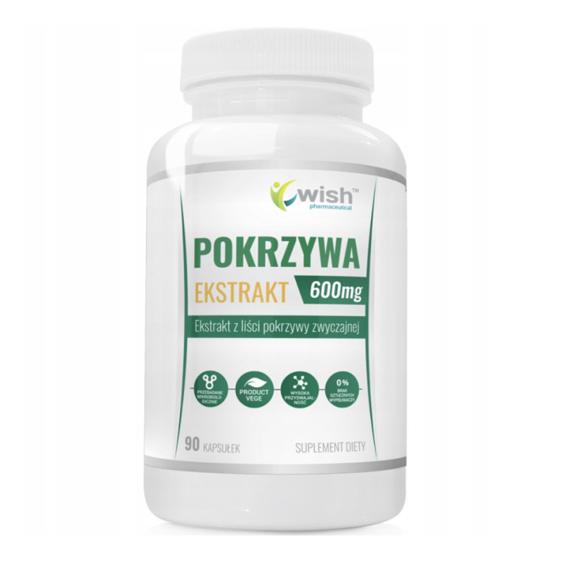 WISH POKRZYWA ZWYCZAJNA EXTR.600 mg - 90 kaps WISH POKRZYWA ZWYCZAJNA EXTR.600 mg - 90 kaps