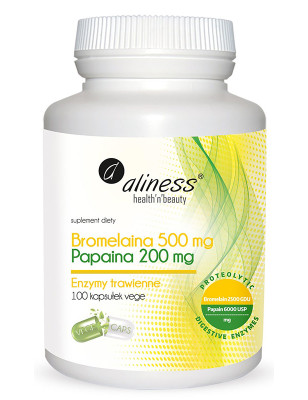 ALINESS BROMELAINA 500mg Papaina 200mg-100kaps veg