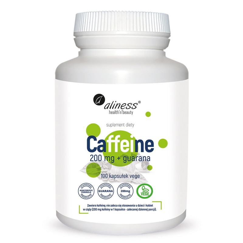 ALINESS CAFFEINE 200 mg z guaraną - 100 kaps vege ALINESS CAFFEINE 200 mg z guaraną - 100 kaps vege
