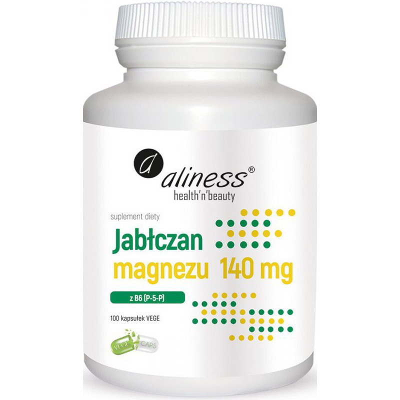 ALINESS JABŁCZAN MAGNEZU 140mg z B6 (P-5-P)-100kap